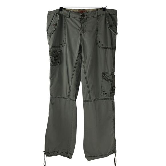 VTG NOBO No Boundaries Khaki Green Cargo Pants Sz 15 y2k 00s Utility Gorpcore - Picture 1 of 10